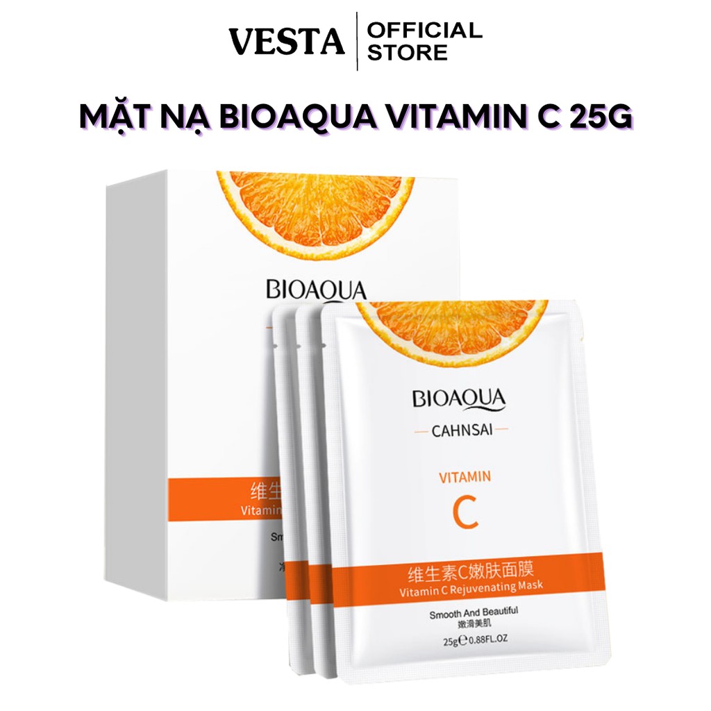 Mặt nạ giấy vitamin C mask dưỡng trắng da cấp ẩm chiết xuất cam bioaqua