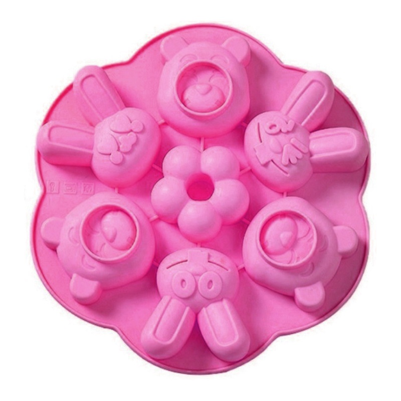 Khuôn Silicone Tạo Hình Làm Bánh Kẹo Hình Thỏ / Bò Sữa DIY