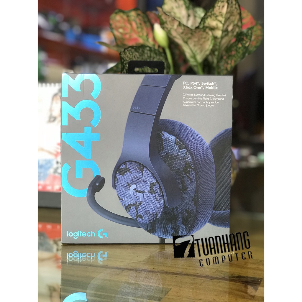 Tai nghe Logitech G433 7.1 Wired Surround Gaming Headset Blue