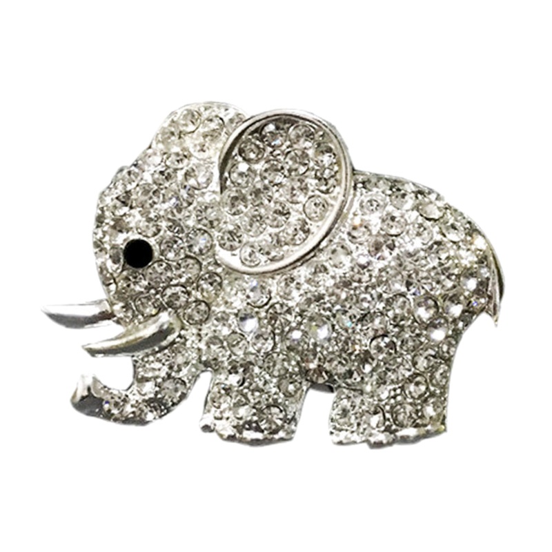 Kẹp Làm Mát Không Khí Bằng Bạc + Vàng Hình Voi Đính Đá Sáng Tạo