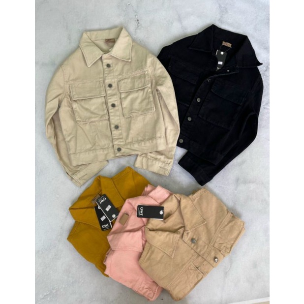 Áo Khoác Kaki Jeans Vải Dày Dặn. Áo Khoác Kaki Lửng Nữ Cao Cấp