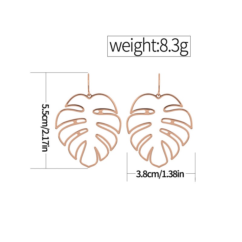 Khuyên Tai Nữ Trang Dáng Dài Tạo Hình Lá Cây