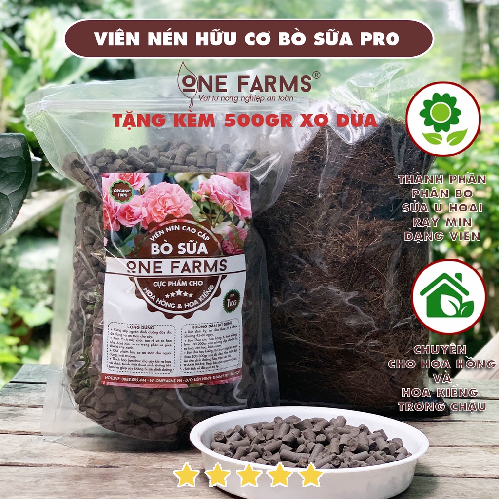 Viên nén hữu cơ bò sữa Pro, viên khoáng chuyên dùng cho hoa va cây kiểng.