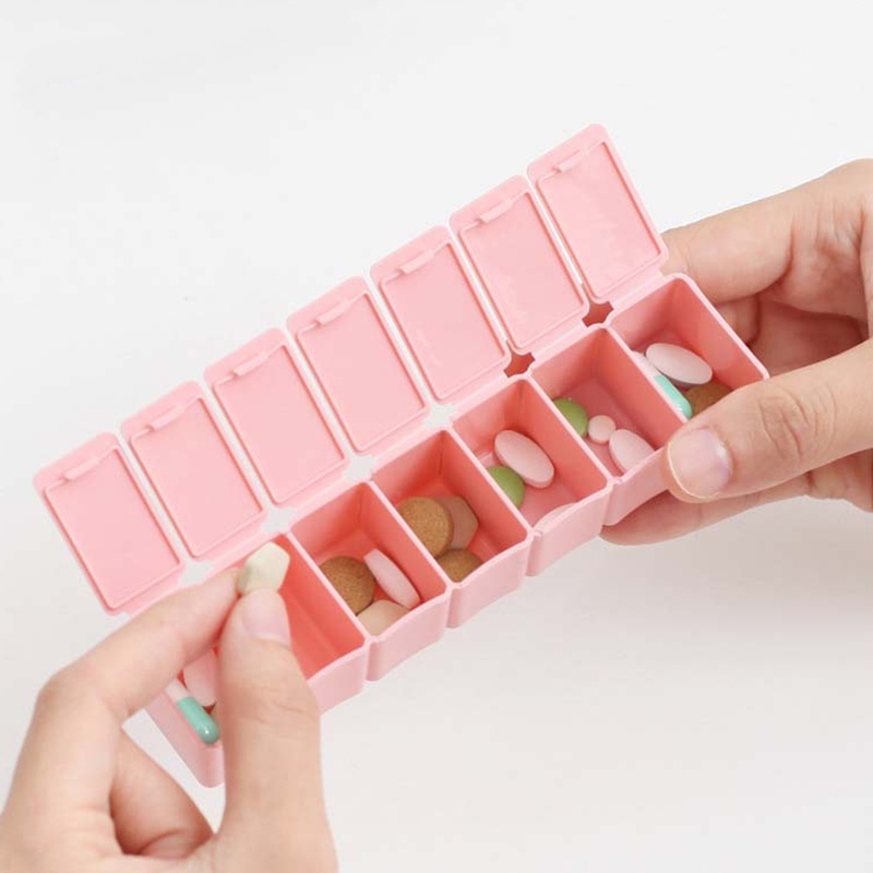 1 Hộp Đựng Thuốc 7 Ngăn Mini Chống Bụi