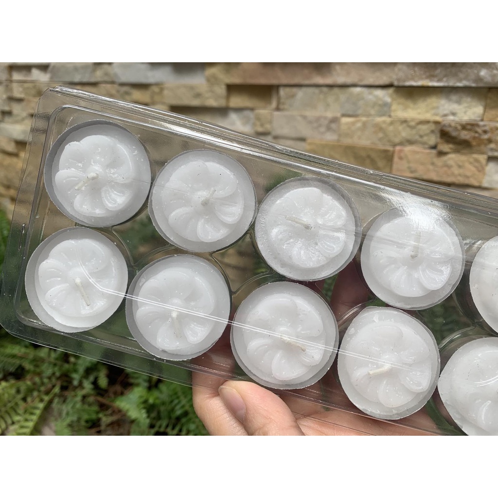 10 viên nến tealight 4h hoa mai không khói