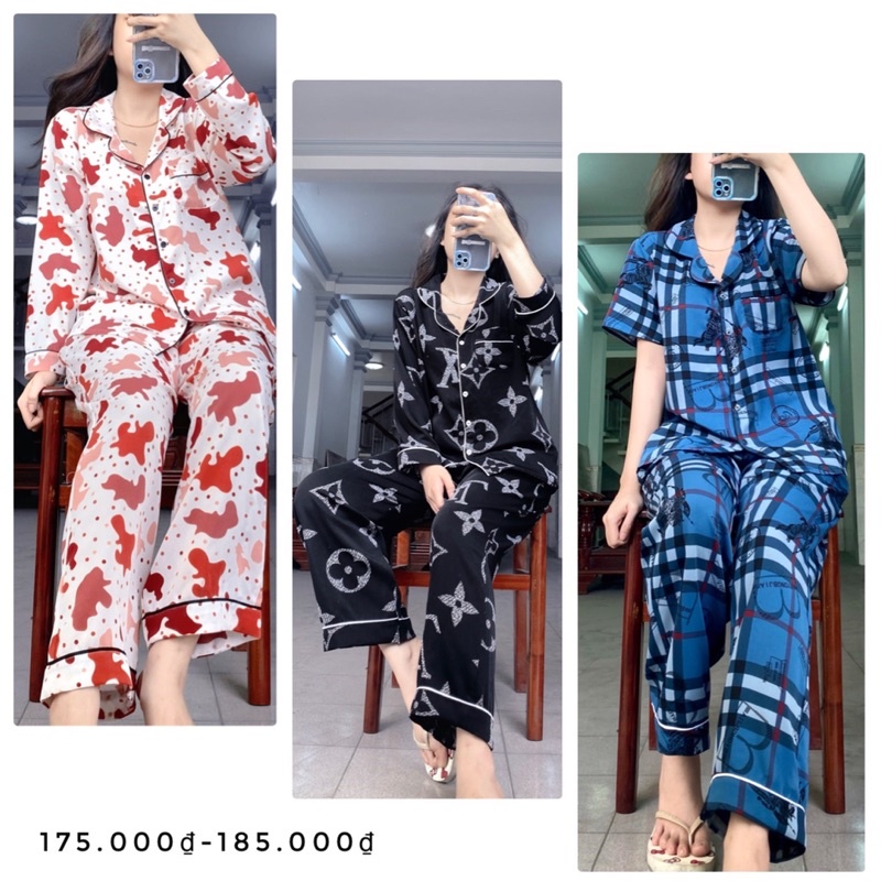 Đồ bộ lụa Mango loại 1 size 40kg-62kg tay dài tay ngắn quần dài