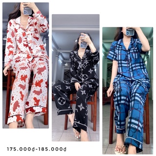 Đồ bộ lụa Mango loại 1 size 40kg-62kg tay dài tay ngắn quần dài