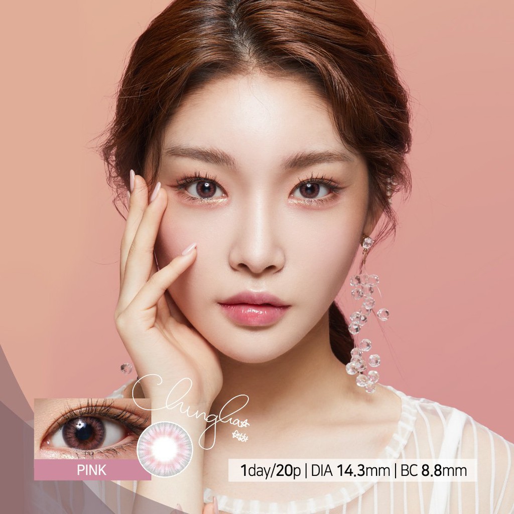 [Lens 1 Ngày] LIGHLY PASTEL PINK - LENS TOWN KOREA Lens Ẩm Cao Giãn Nhẹ Tông Tây, Phù Hợp Cho Mắt Nhạy Cảm