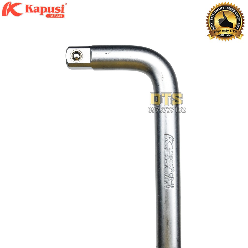 Cần siết chữ L Nhật Kapusi 1/2’’x10’’ 250mm, tay siết lực cong dạng chữ L vặn đầu tuýp, đầu khẩu