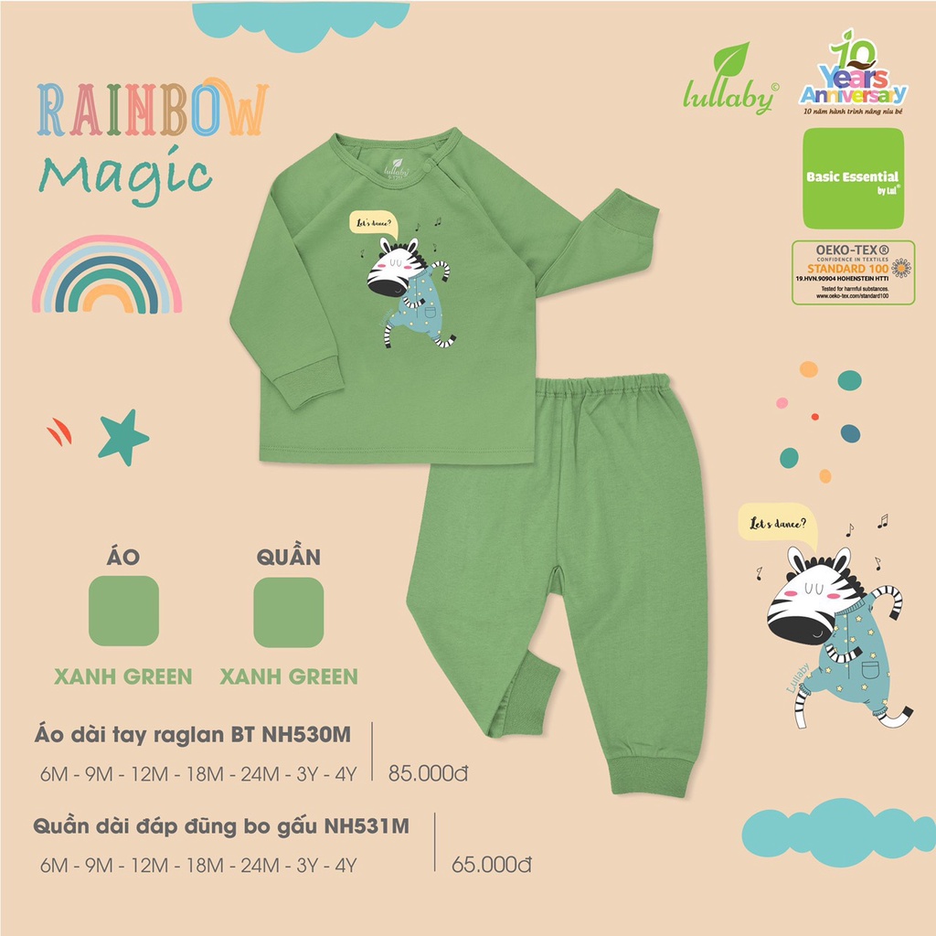 Bộ dài tay mỏng Lullaby bé trai bé gái NH451M và Nh530M