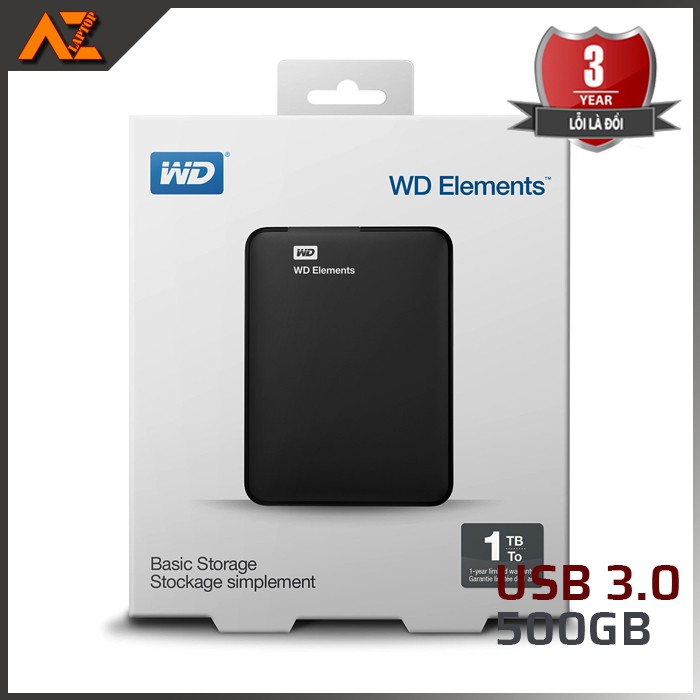 Ổ cứng di động WD Elements 500GB. Bảo hành 36 tháng (lỗi là đổi)