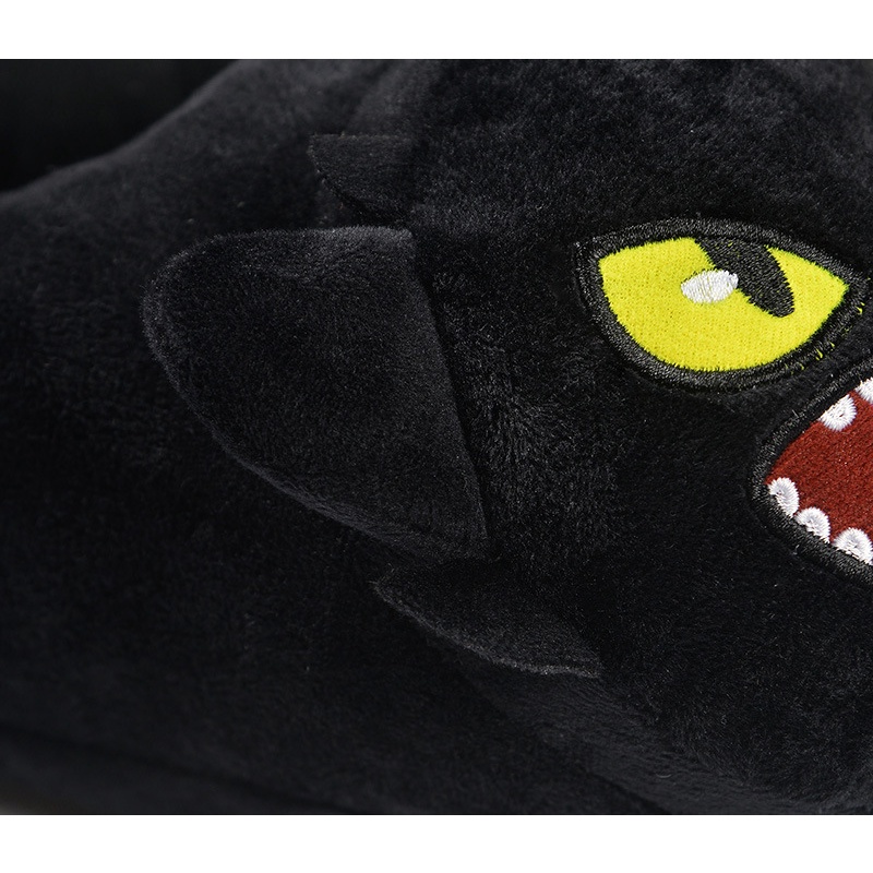 Dép Bông Đi Trong Nhà Hình Rồng Đen Dễ Thương