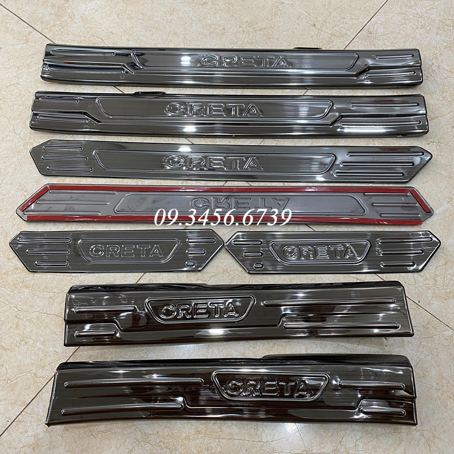 Nẹp Bước Chân Hyundai Creta 2021 2022 2023 Mẫu Titan Cao Cấp trang trí chống xước bậc cửa xe