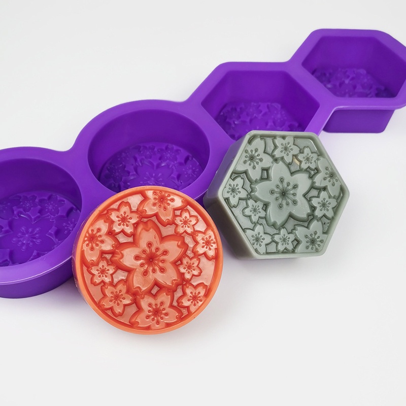 [seve *] Khuôn Silicone Làm Xà Phòng Hình Hoa Tinh Tế Lý Tưởng Tốt Nhất Cho Người Yêu Thủ Công