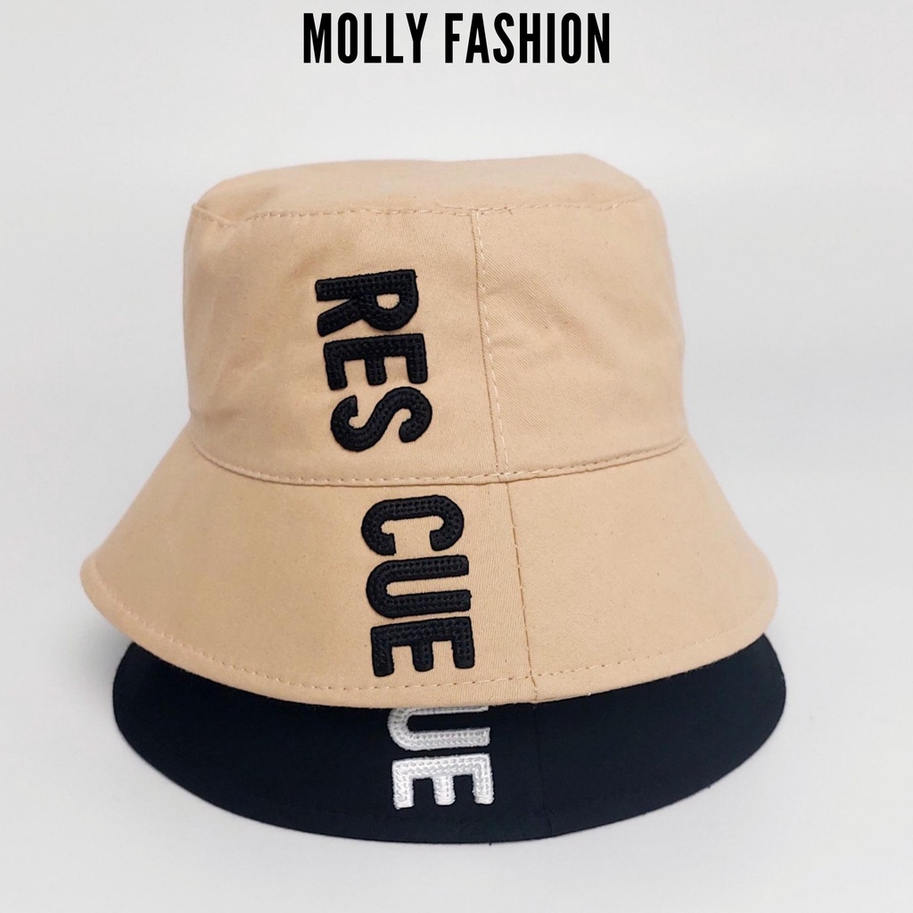Mũ bucket vành cụp RESCUE Unisex  Nón tai bèo nhung tăm cao cấp Ulzzang Molly Fashion – NB07