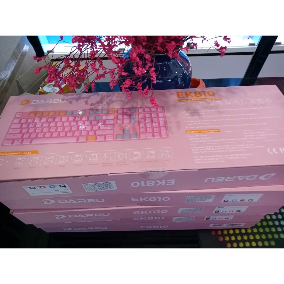 Bàn Phím Cơ Dare-U EK810 Glorious Queen Led Gaming Red Switch (Pink)