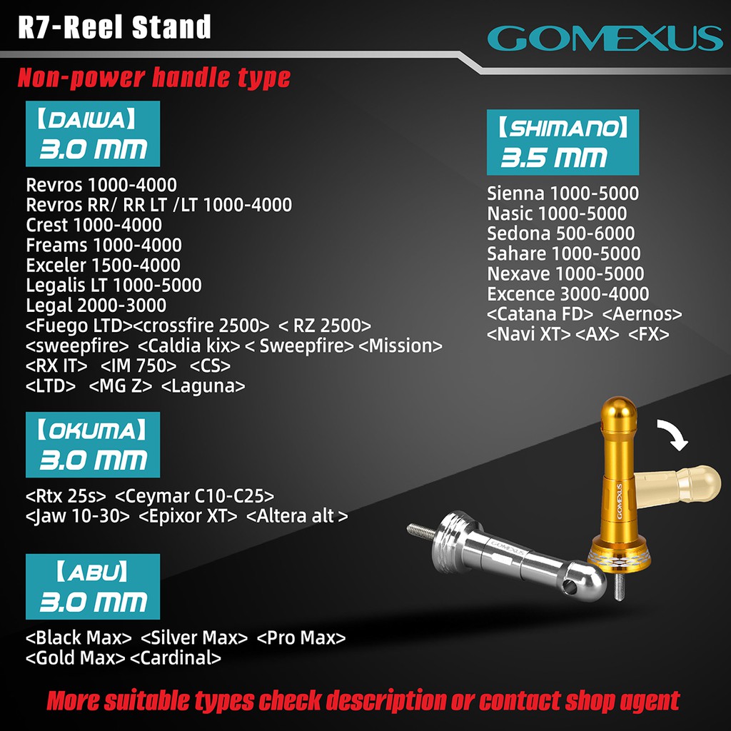 Giá đỡ GOMEXUSlinh hoạt thích hợp cho máy câu cá Shimano Nexave Sienna Nasci Daiwa Revors LT R7