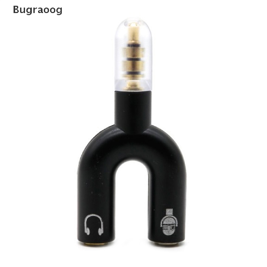 Đầu chia cổng tai nghe và micro 2 trong 1 hình chữ U 3.5mm