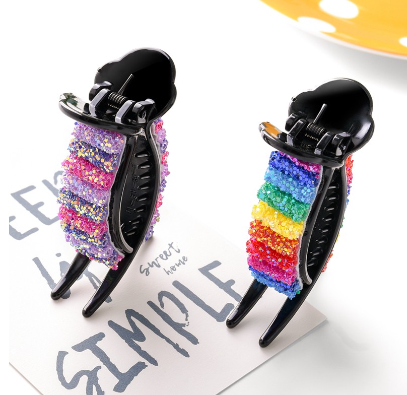 Kẹp tóc màu cầu vồng phong cách Hàn Quốc xinh xắn cho nữ