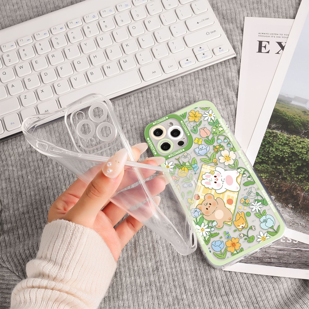 Ốp Điện Thoại Tpu Mềm Chống Sốc Họa Tiết Hoa Cho iPhone 11 12 13 pro Max XS X XR XS Max 7 8 6 6s plus SE 2020