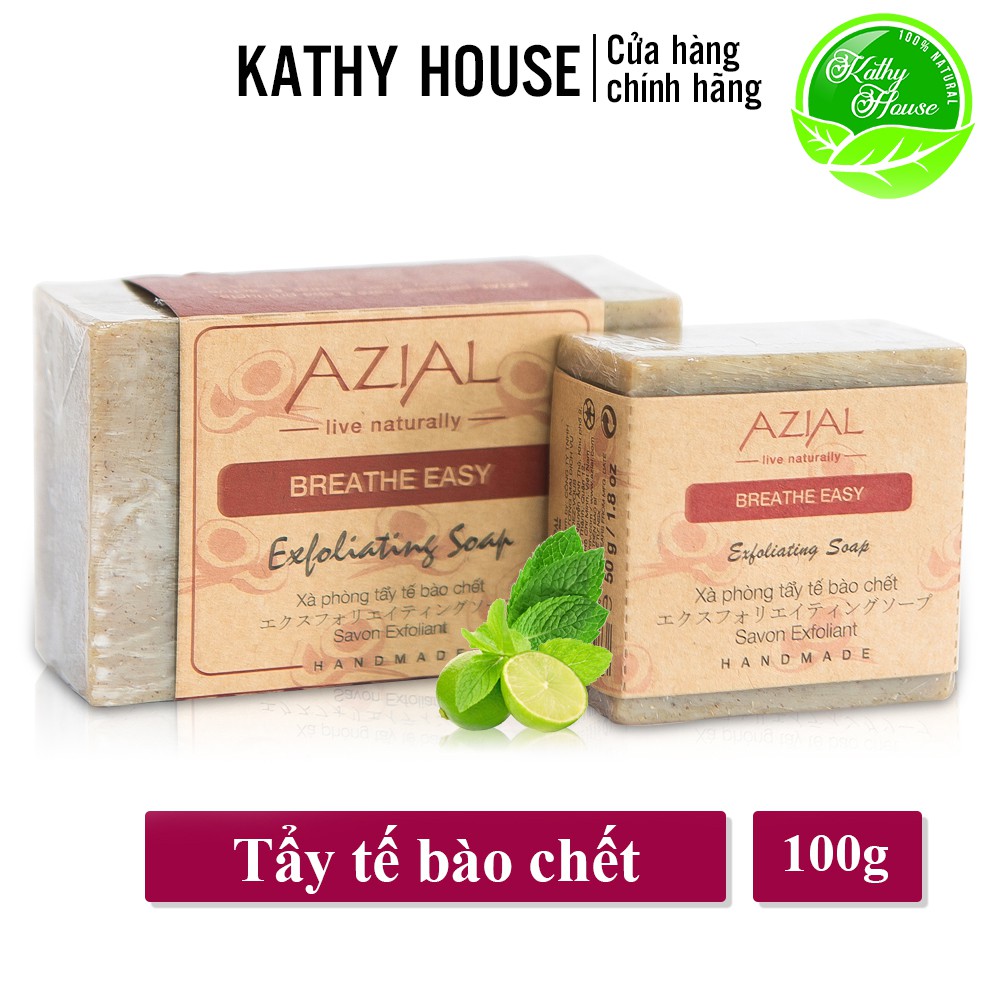 Xà phòng tẩy tế bào chết AZIAL Breathe Easy Exfoliating Soap, giúp da mềm mại sáng mịn | BigBuy360 - bigbuy360.vn