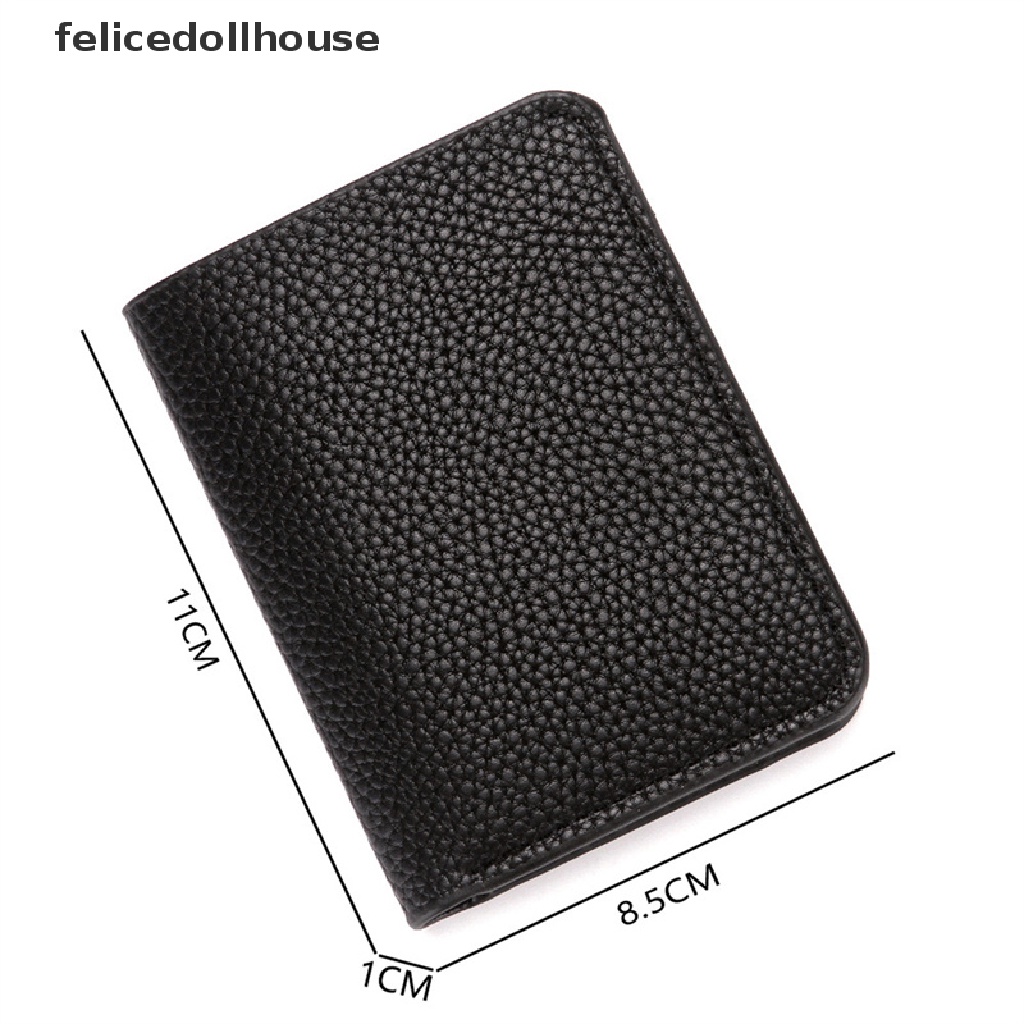 Ví da PU Fellicedollhouse đựng tiền xu / thẻ tín dụng nhỏ gọn cho nam