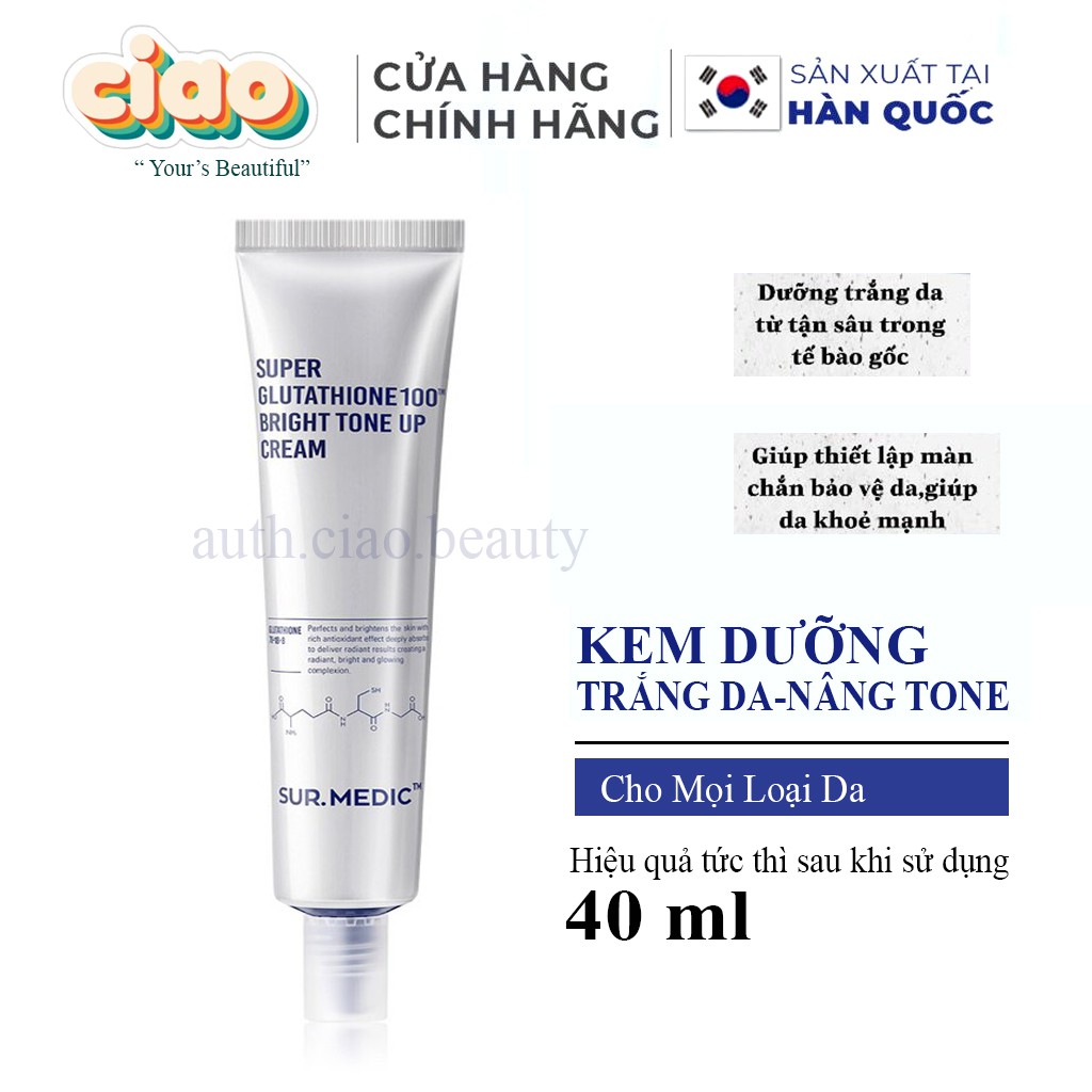 Kem Dưỡng Da Sur.Medic Nâng Tone Trắng Da 40ml