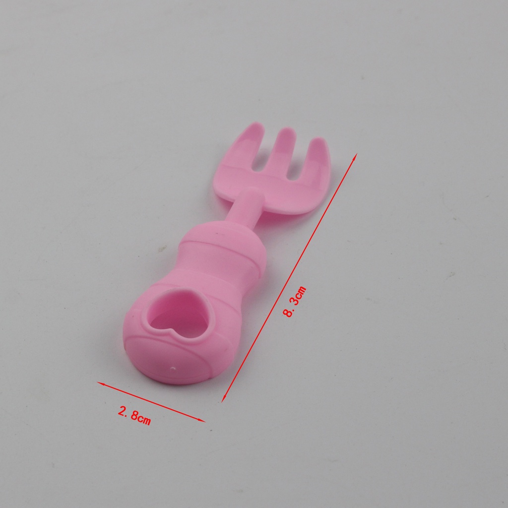 Phụ kiện búp bê bộ đồ ăn nhựa màu hồng cho búp bê barbie ANDATOY AD920
