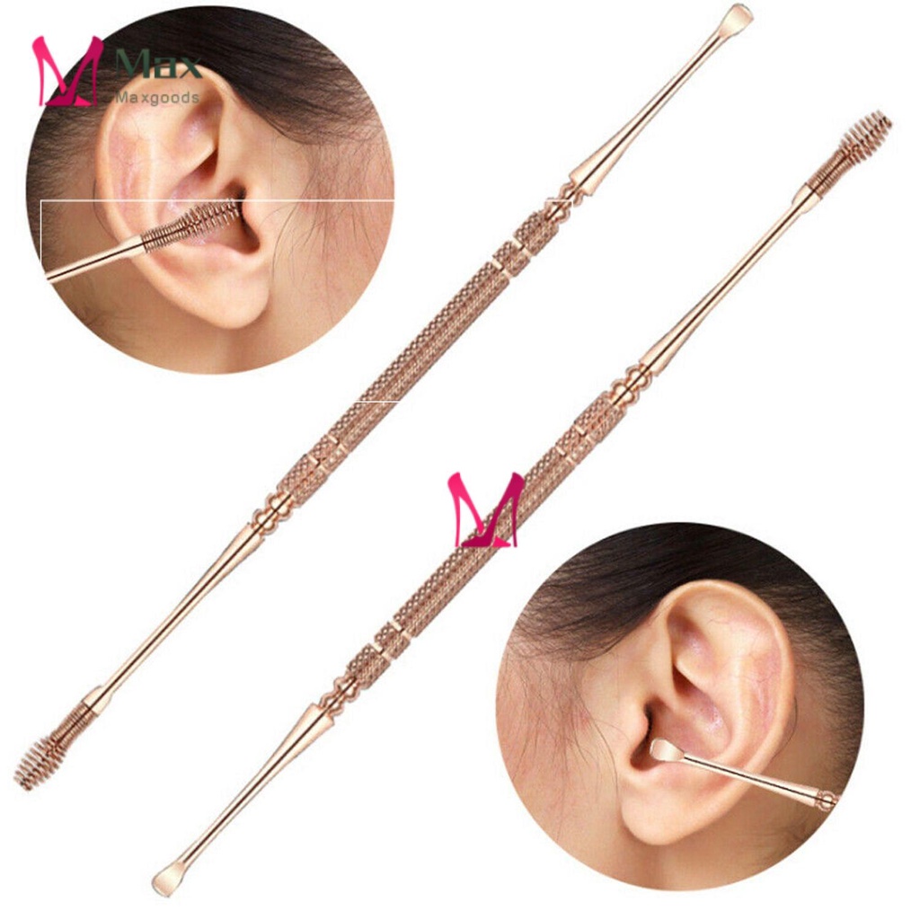 1 Dụng Cụ Lấy Ráy Tai Bằng Thép Không Gỉ Hình Xoắn Ốc Cho Người Lớn|Lò Xo Đầu Kép