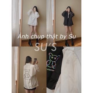 Áo khoác gió 2 lớp in hình gấu A1946 SUSTORE