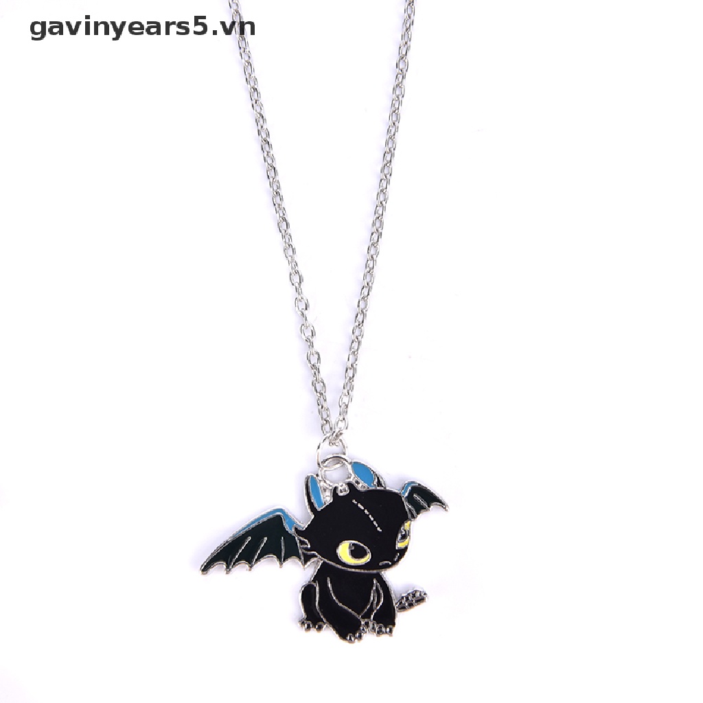 [gavin] Mặt Vòng cổ Đôi Hình Rồng Bay Màu Trắng Đen Dễ Thương