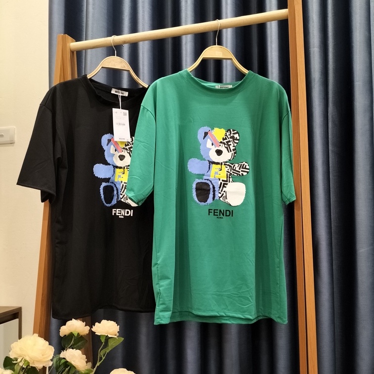 Áo thun nữ, áo phông nữ dáng xuông Fen.di dáng trùm mông hot 2022