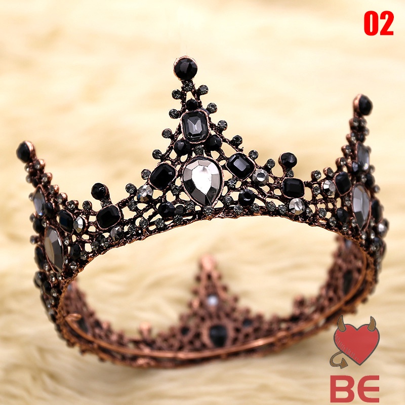 YADORNOS Vương miện cài tóc màu đen đính đá lấp lánh dành cho nữ