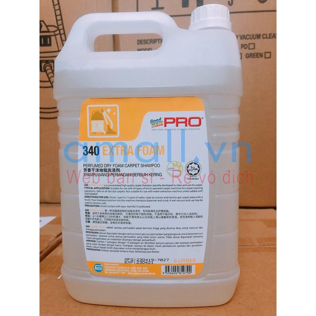 Hoá Chất Giặt Thảm Sofa Goodmaid GMP 340 EXTRA FOAM, Hàng chính hãng nhập khẩu Malaysia