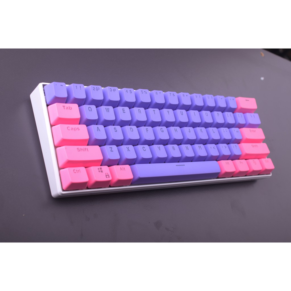 Pink Purple Keycap, 61 key PBT keycaps Sự kiện đặc biệt Keycaps, bàn phím cơ hai màu có đèn nền keycaps GH60 / RK61 / ALT61 / Annie / GK61 keycaps poker keycaps chơi game