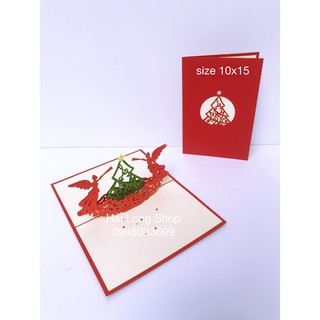 Cây Thông 19 ( 2 thiên thần ) - Noel - Thiệp 3D
