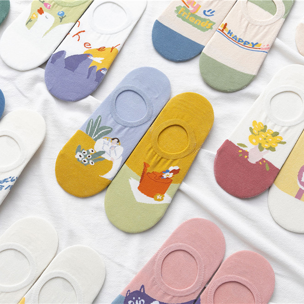 Vớ Cotton Co Giãn Thoáng Khí In Hình Mèo Đáng Yêu Cho Nữ | BigBuy360 - bigbuy360.vn