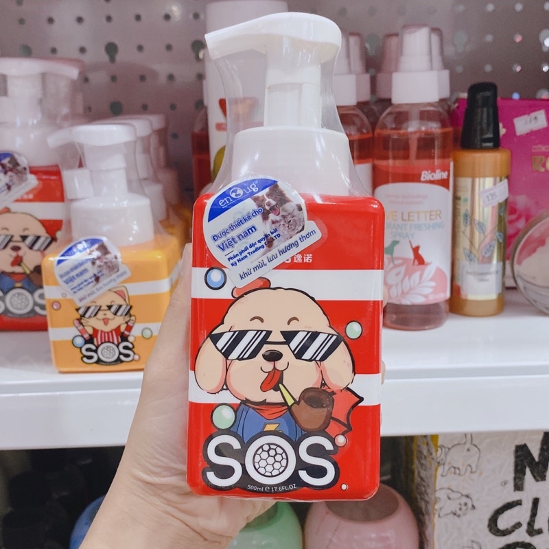 Sữa tắm khô dạng bọt SOS dành cho chó con, mèo con, Sữa tắm cho chó mèo có da nhạy cảm, Sữa tắm cho thú cưng