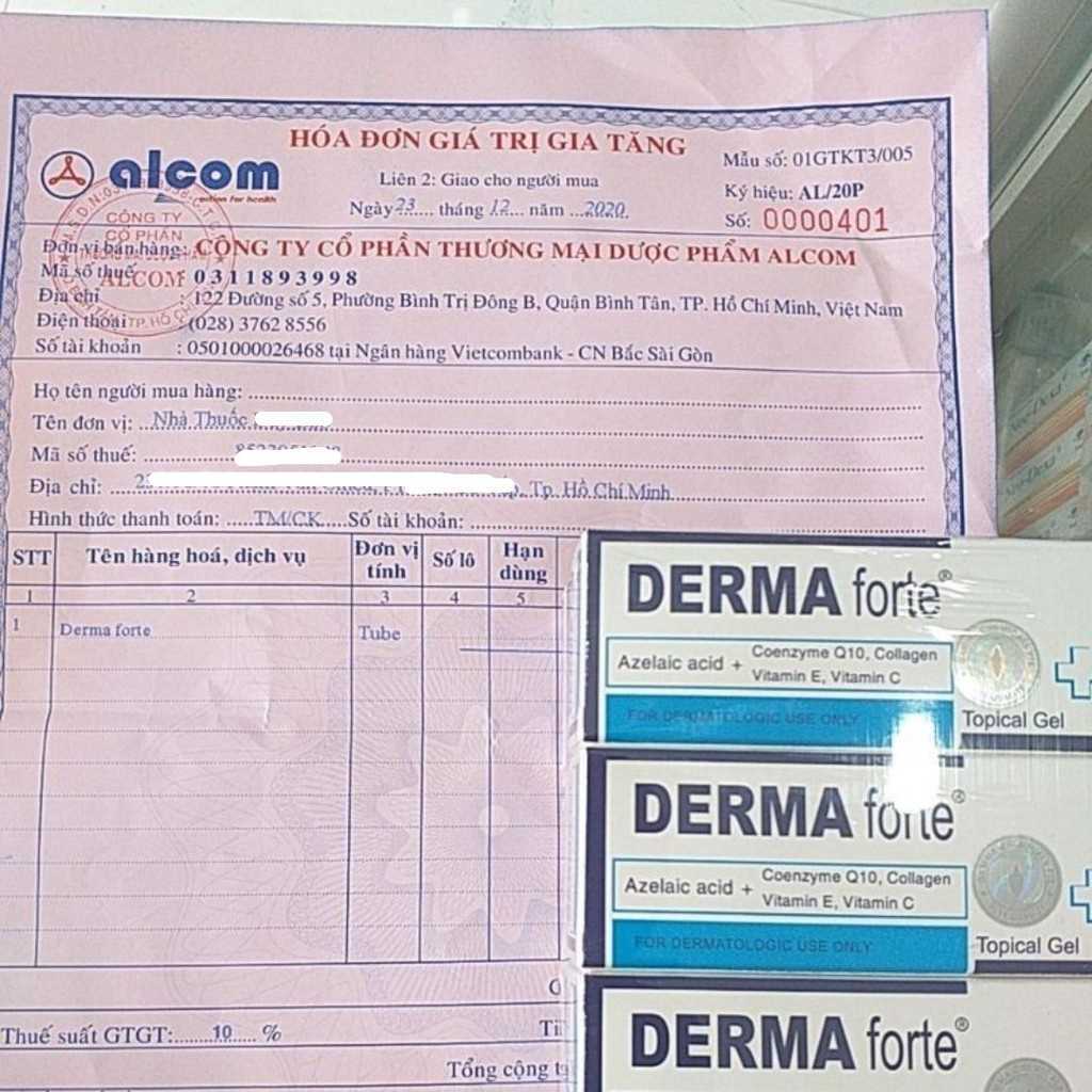 Gel Mờ Thâm Mụn Giảm Viêm Gamma Chemicals Derma Forte 15g