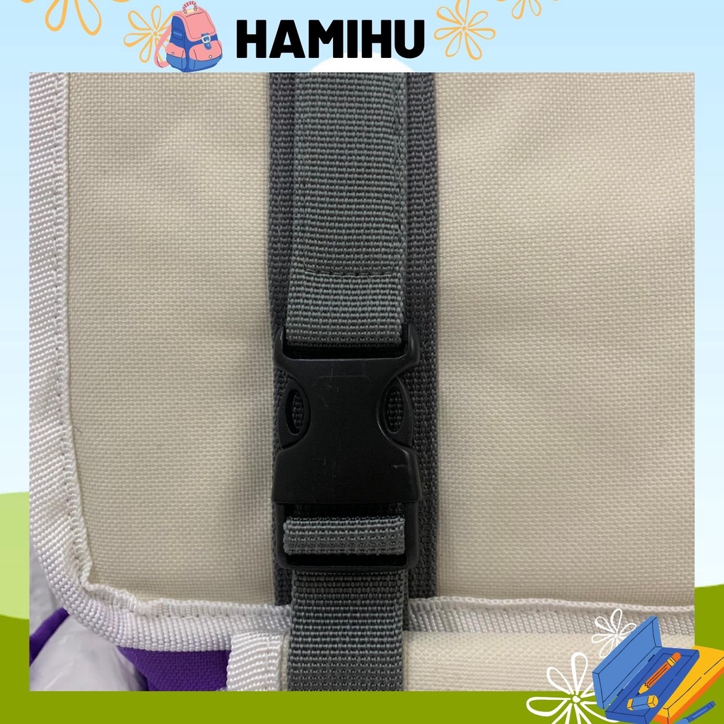 Balo thời trang bama, balo đi học Hamahu HM9, balo Ulzzang màu tím/vàng/ đen