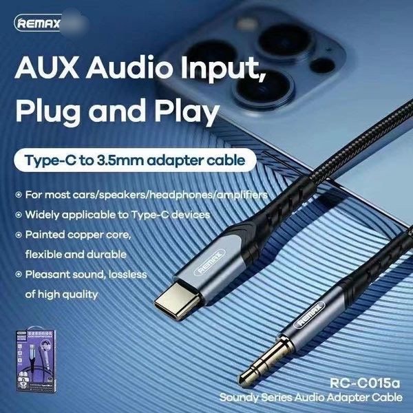 Cáp chuyển đổi âm thanh type C to 3.5mm remax RC C015A -Hàng chính hãng