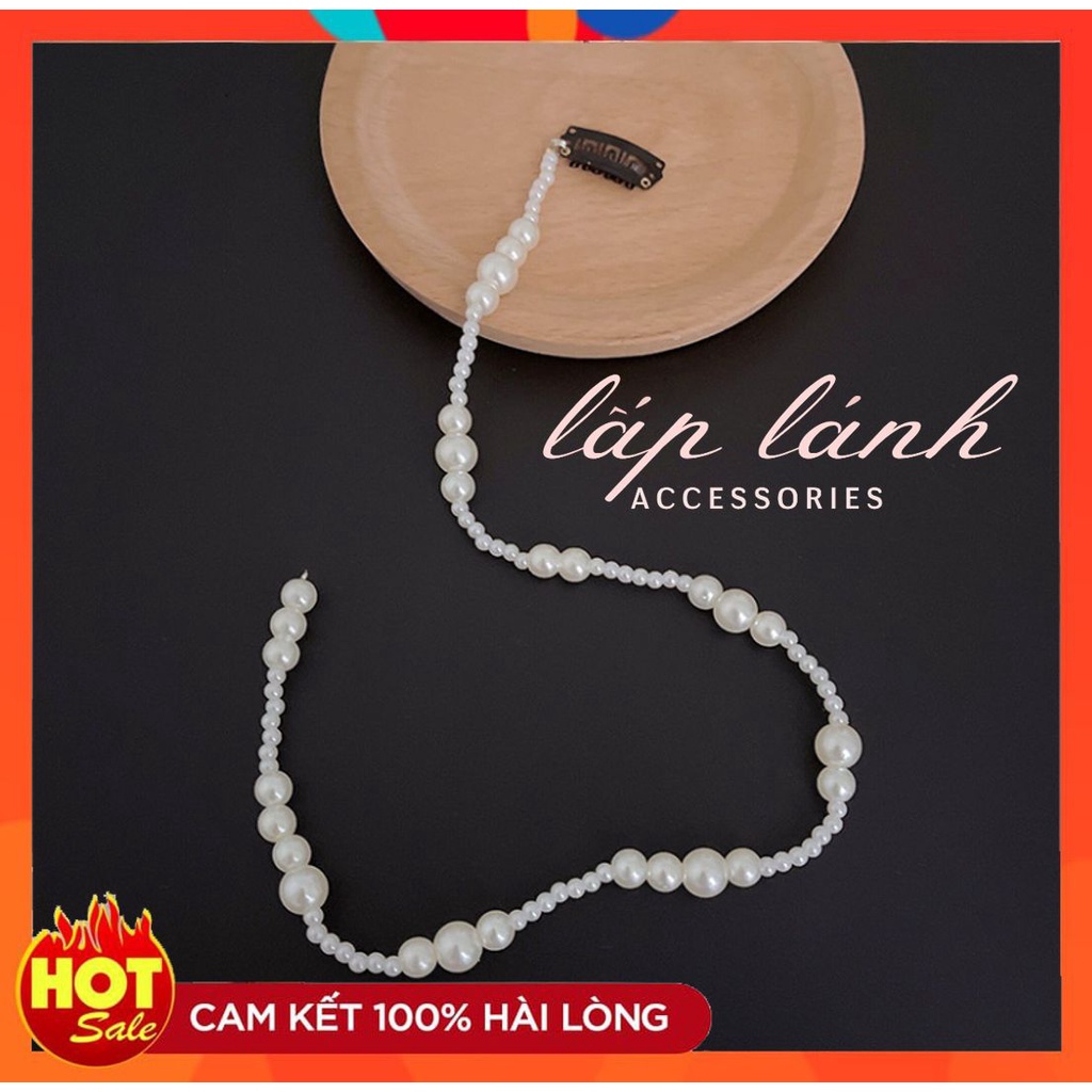 [HOT] Kẹp Tóc Phím Nối Tóc Hình Chuỗi Ngọc Trai Nhân Tạo Phối Tua Rua Phong cách thời trang cá tính 214KTNT8
