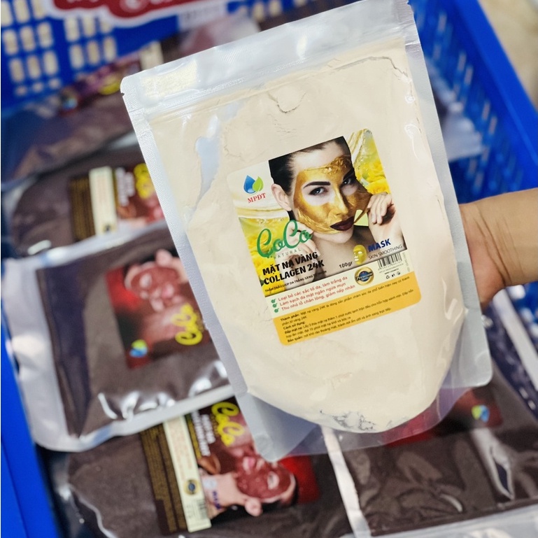 1 KG Bột Mặt Nạ Vàng 24k làm mờ Nám Trắng Da Cao Cấp Gói