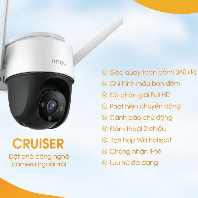 [Mã 154ELSALE2 giảm 7% đơn 300K] Camera PTZ Imou IPC S22FP S42FP Full Color độ phân giải 2MP và 4.0mp