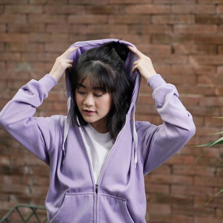 Áo Hoodie Phối Khóa Kéo Màu Tím 06s