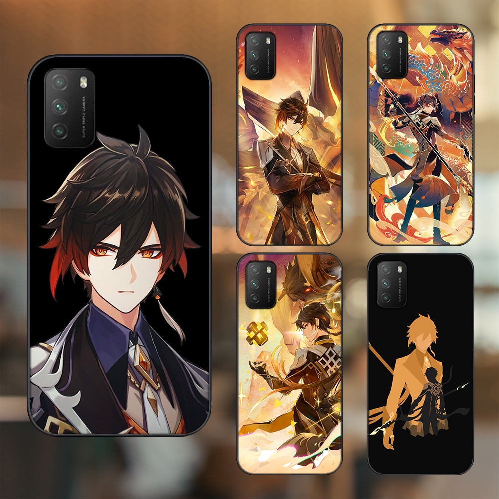 Ốp lưng Xiaomi Poco M3 viền đen in hình Zhongli Genshin Impact