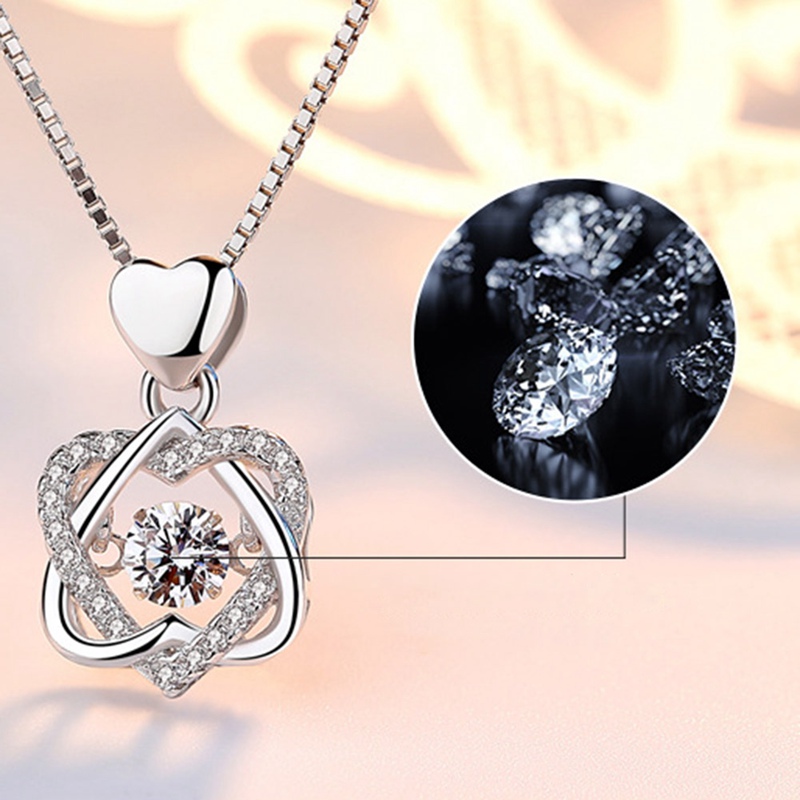 Smart Heart Necklace Female Rose Gold Plated Pendant Clavicle Chain Jewelry