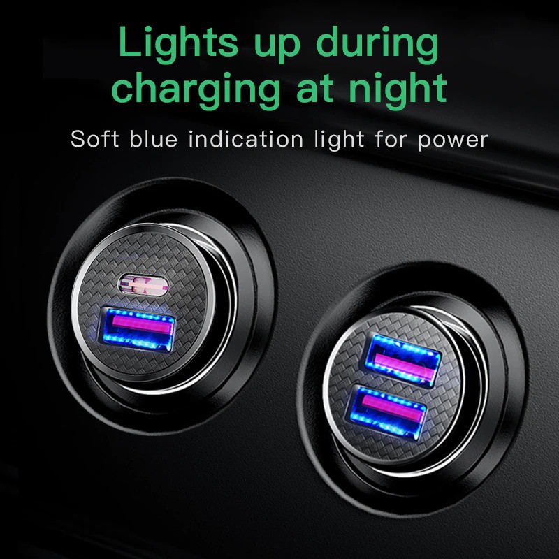 Tẩu sạc Baseus 30W Quick Charge 4 0 3 0 Car Charger  USB Type C PD 3 0 Fast Charging Car