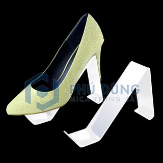 Combo 10 Kệ Đế Mica TRẮNG Trưng Bày Giày/Dép Kiểu Chữ V