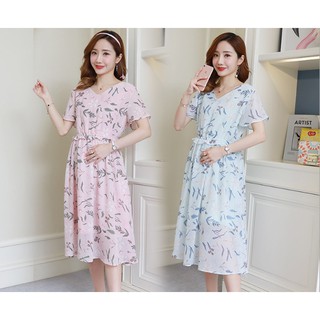 Đầm bầu họa tiết hoa azuno hh0104
